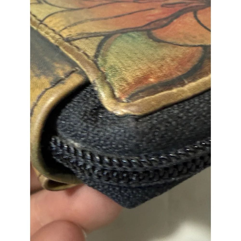 Anuska Wallet Peacock Lily Leather crossbody